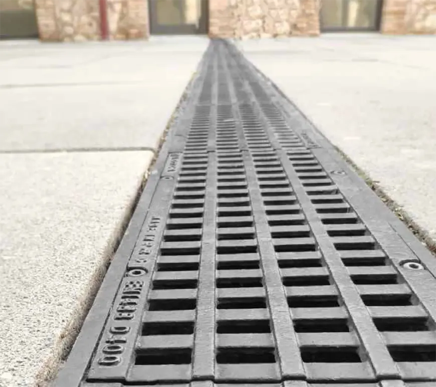 Stratarise Prodrain 370 heavy duty channel drain with cast iron grating